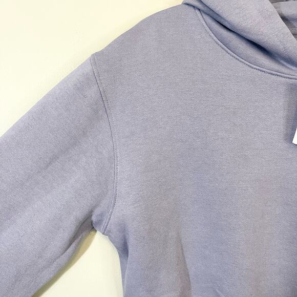 Refuge Cropped Hooded blue Sweatshirt long sleeve nwt Size M - Picture 2 of 9